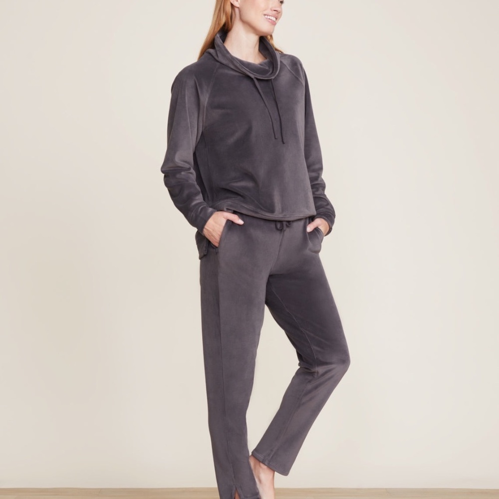 BAREFOOT DREAMS LUXECHIC COLLECTION SKINNY PANT ZIPS AND PULLOVER SWEATER SET